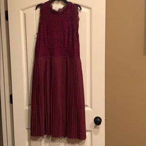 Lace Top Pleated Dress